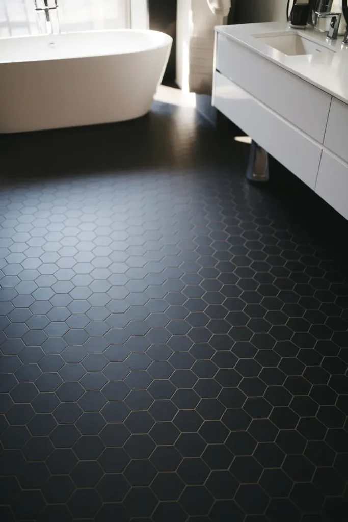 Black Hexagon Tiles