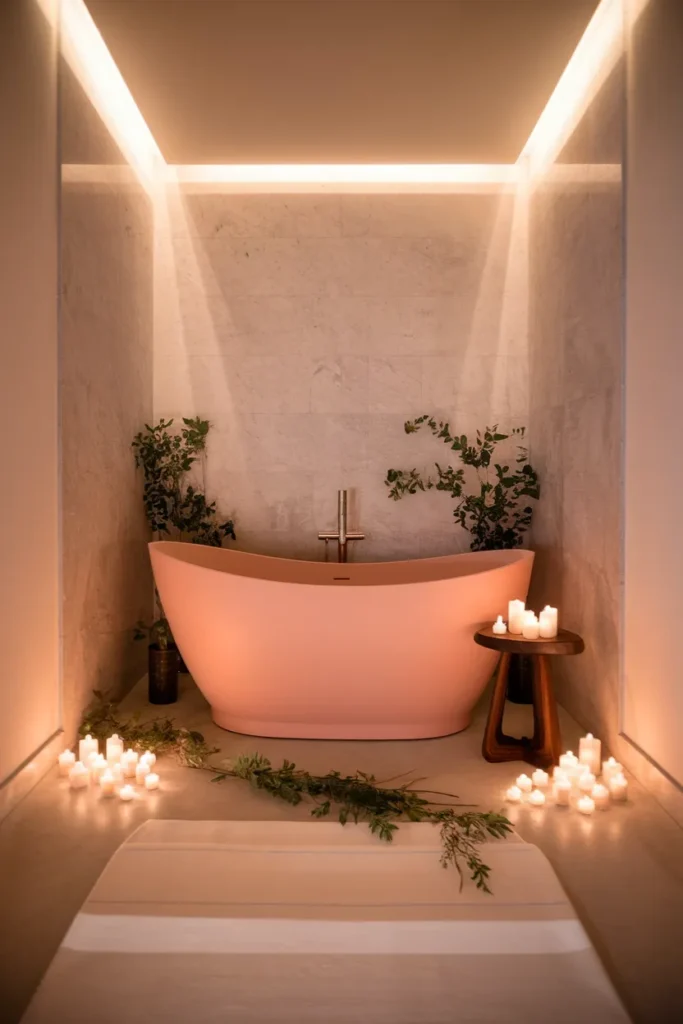 Blush Bathtub Corner