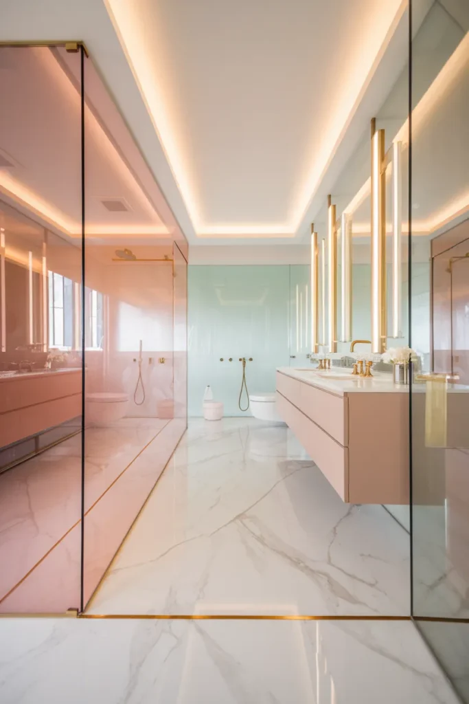 Blush Glass Partition