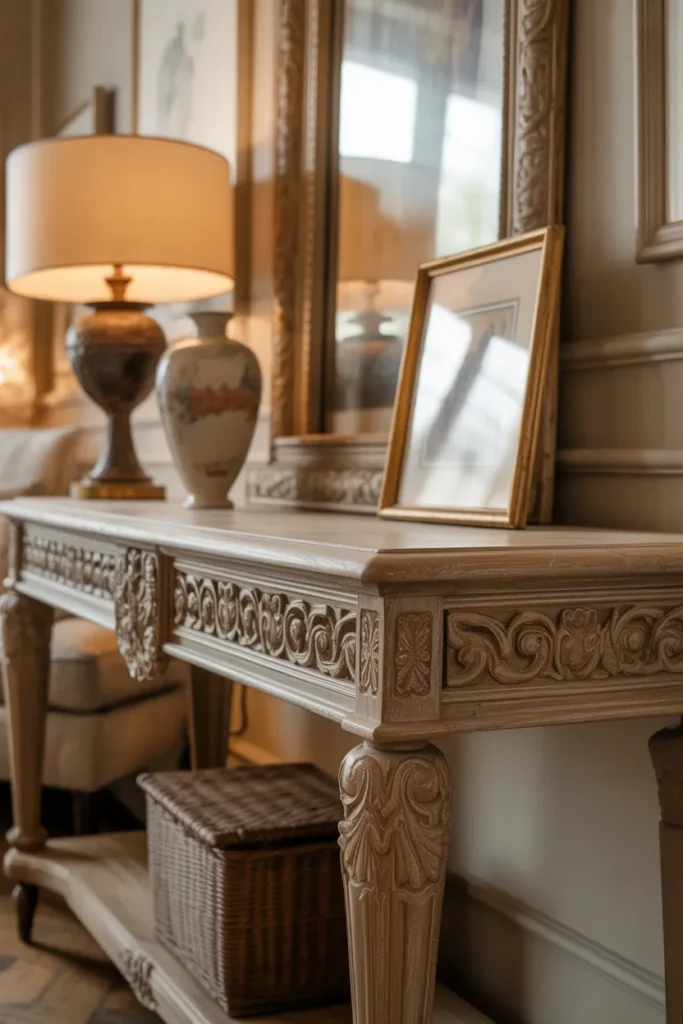 Carved Wooden Console