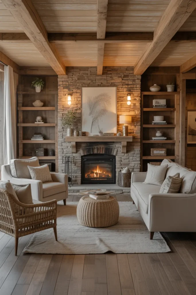 Cozy Fireplace Seating Arrangement