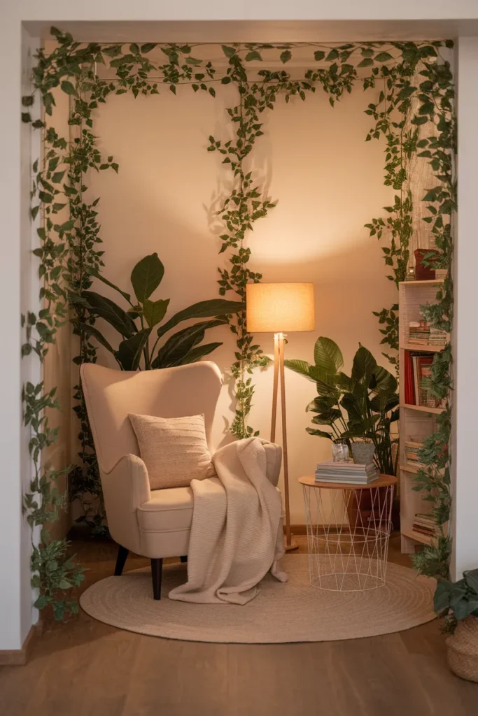 Cozy Plant Reading Nook
