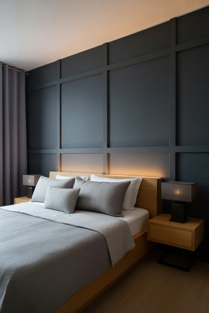 Dark Grey Accent Wall Bedroom