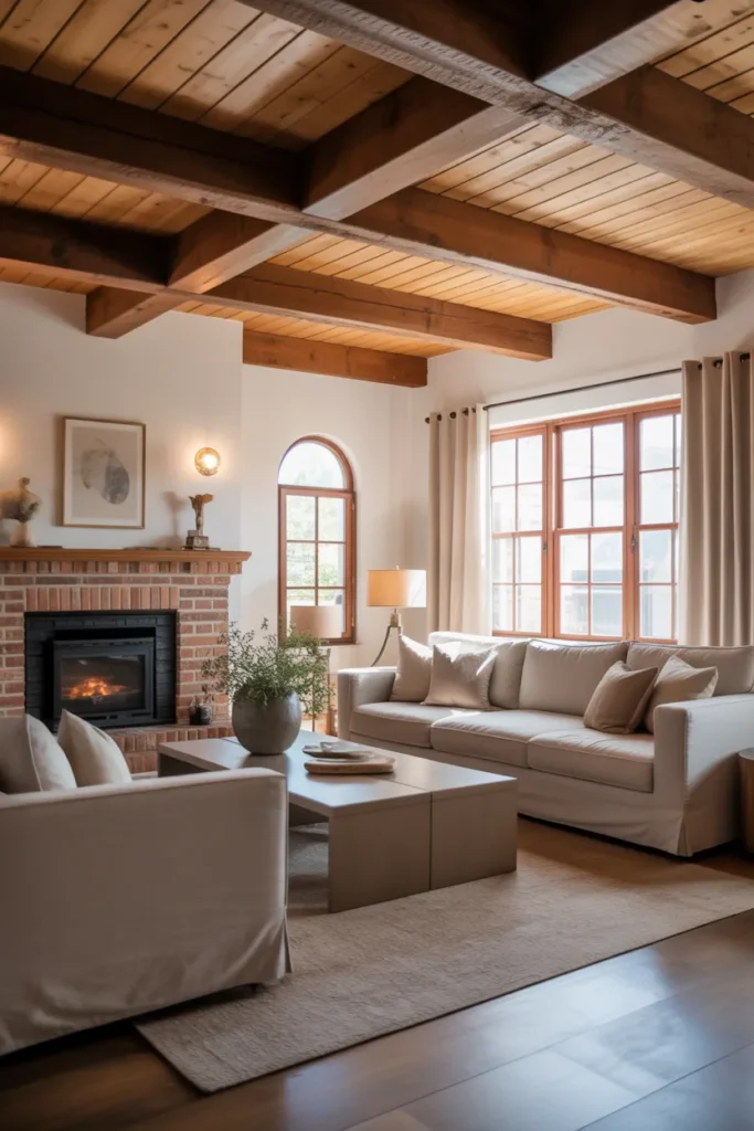 Exposed Wooden Beams for Rustic Character