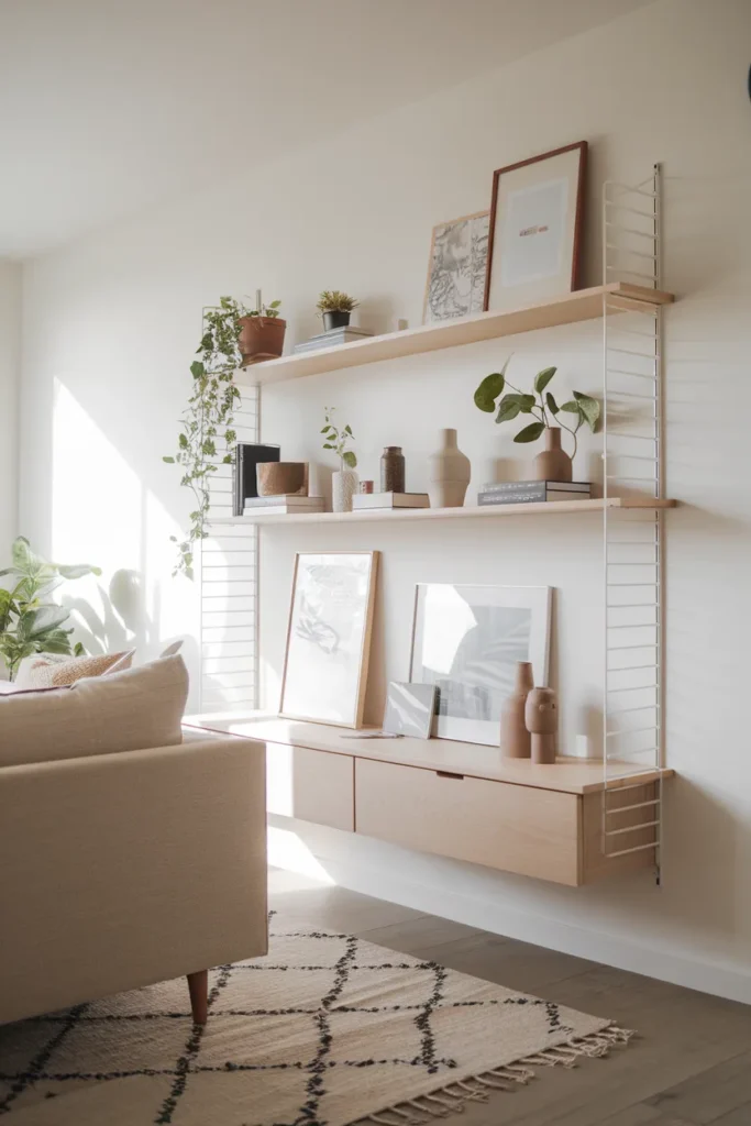 Floating Wood Shelves