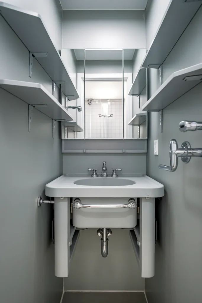 Fold-Down Vanity Table