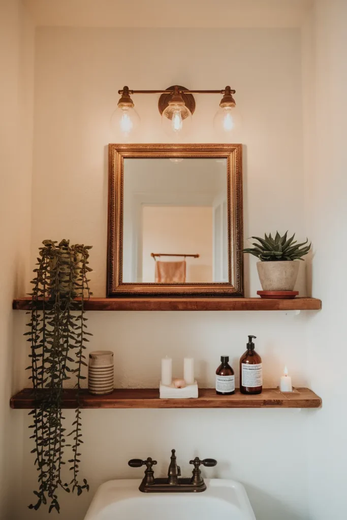 Framed Mirror Shelf Combo