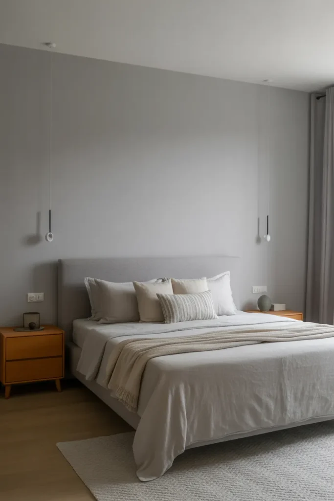 Grey Bedroom with Minimal Decor