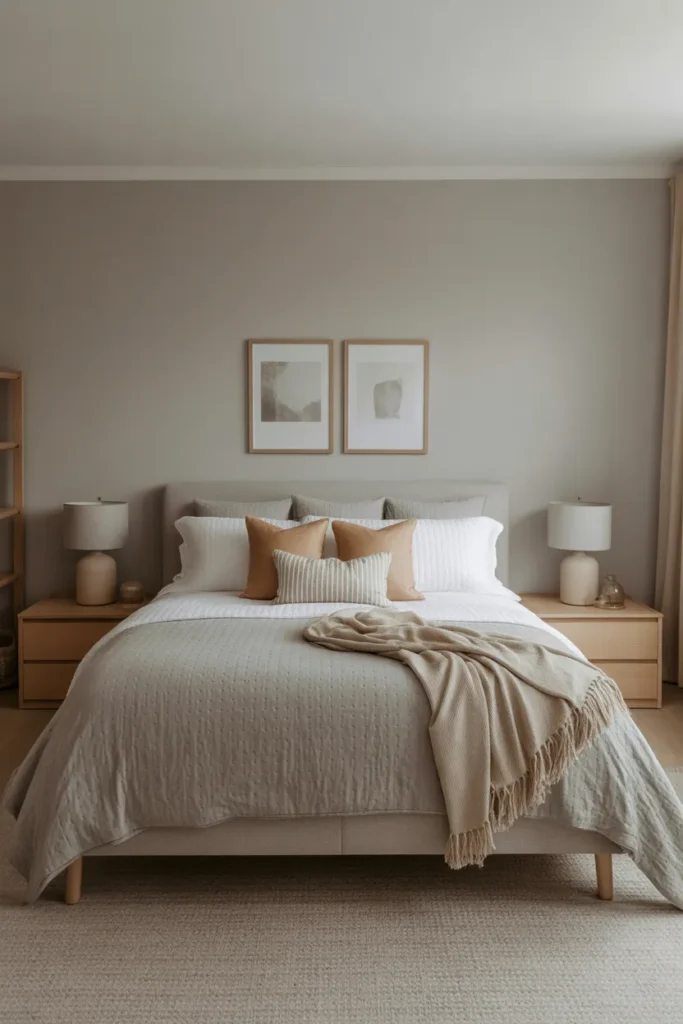 Grey and Beige Neutral Bedroom