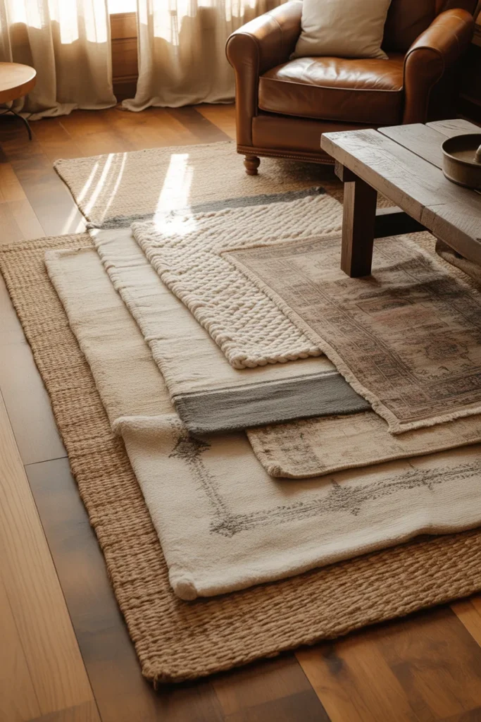 Layered Rugs for Warmth and Depth