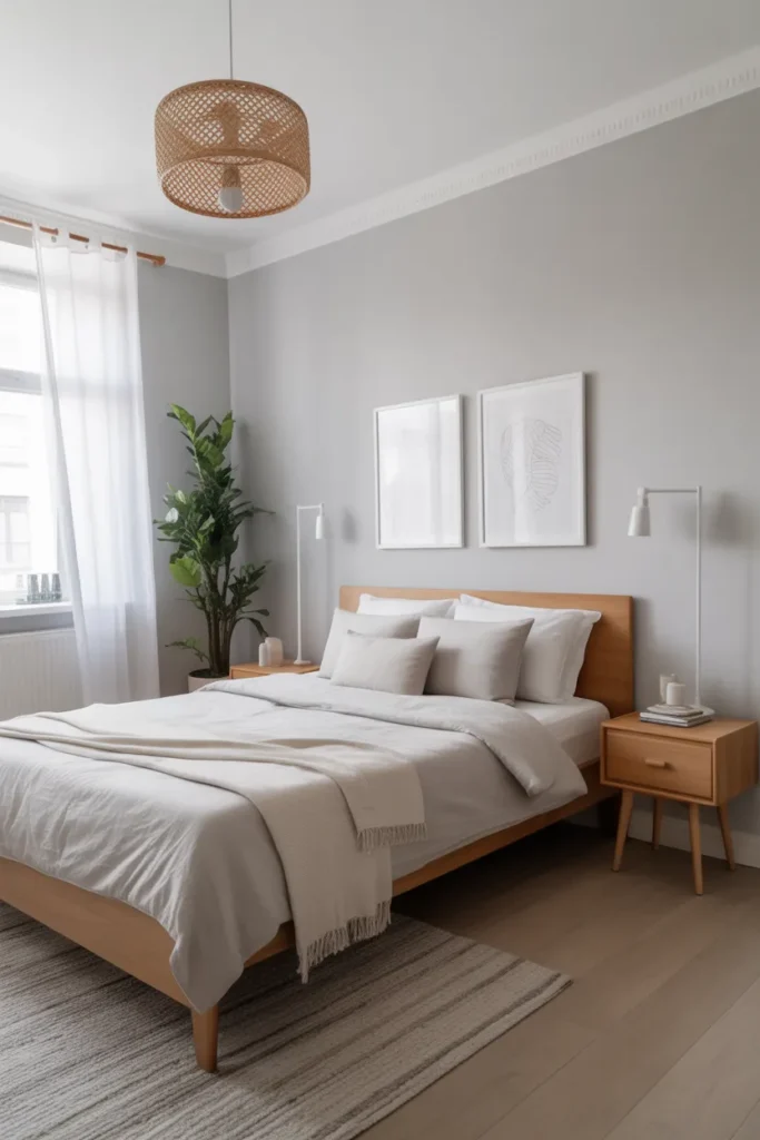 Light Grey Scandinavian Bedroom
