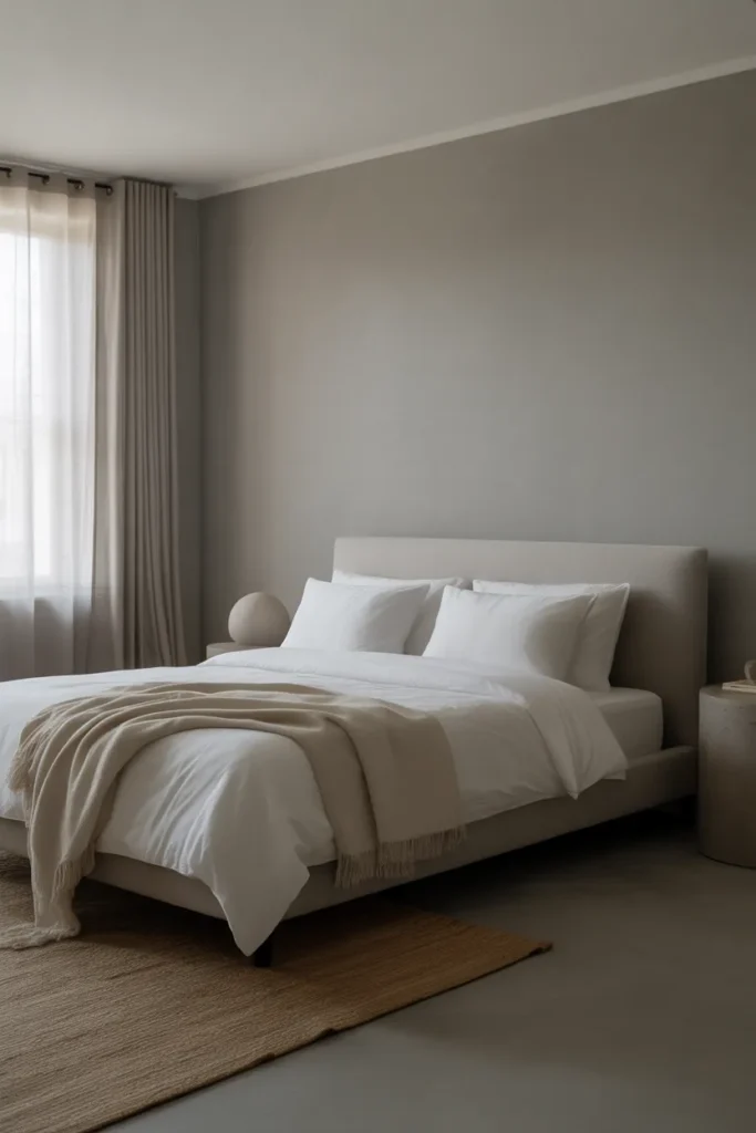 Minimalist Grey Bedroom with Clean Lines