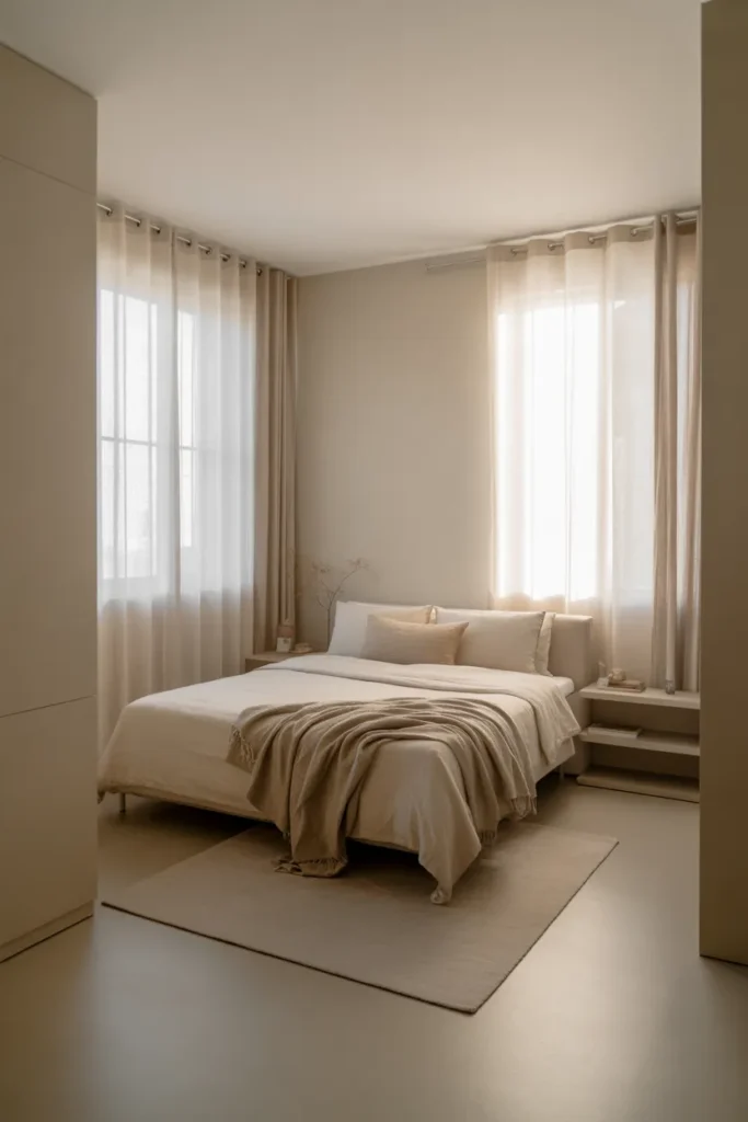 Minimalist Small Bedroom with Clean Layout