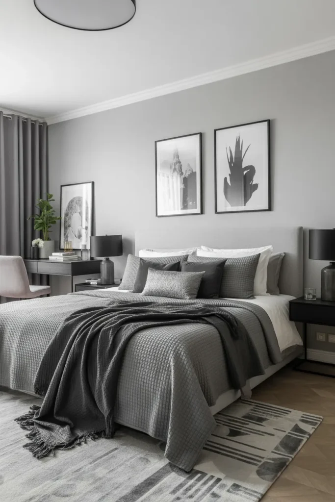 Monochrome Grey Bedroom