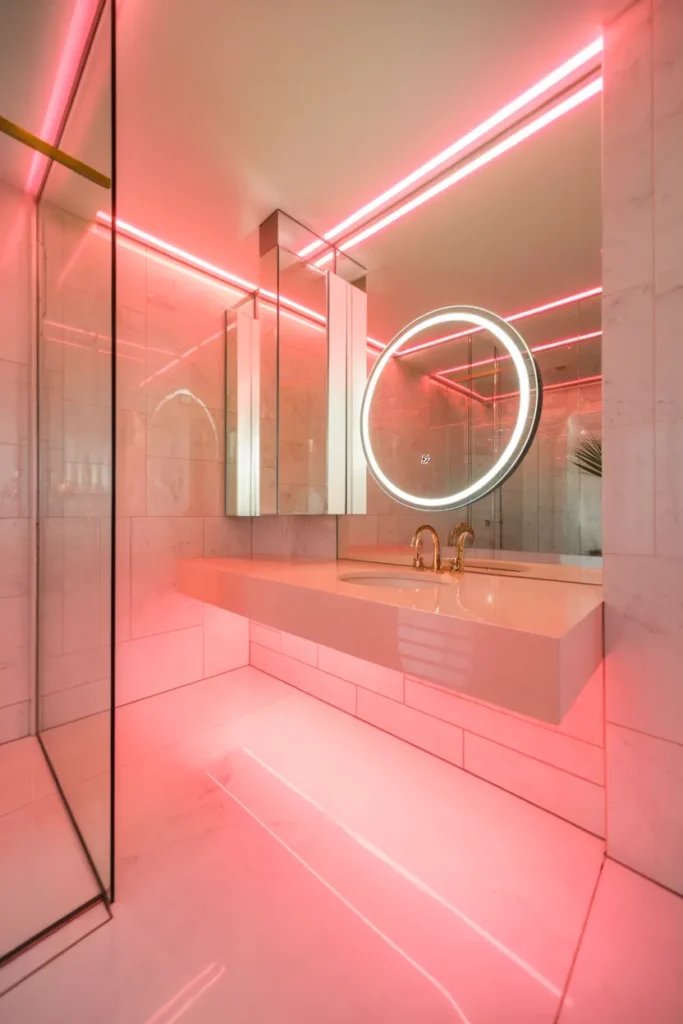 Neon Blush Vanity Setup