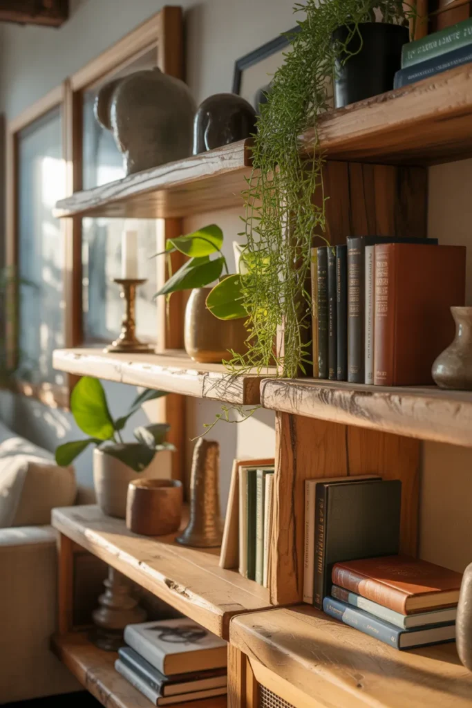 Rustic Open Shelving Display