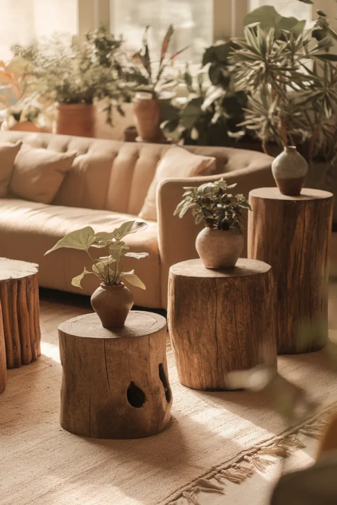 Rustic Plant Stools
