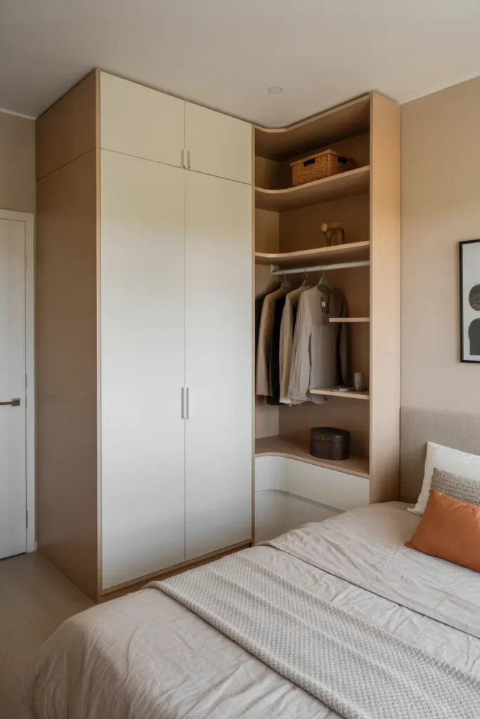 Small Bedroom with Built-In Wardrobe Design