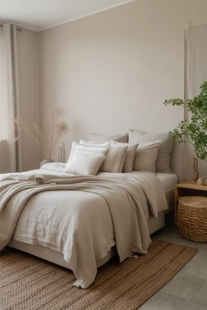 Small Bedroom with Neutral Textures