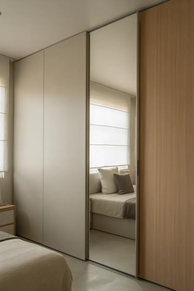 Small Bedroom with Sliding Door Wardrobe