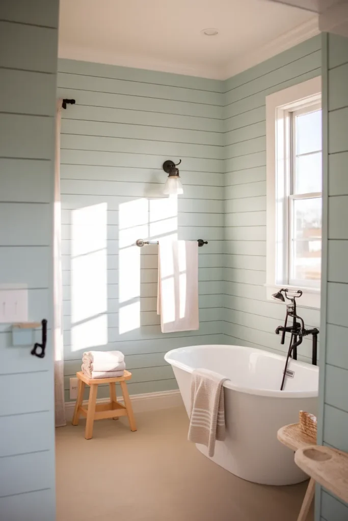 Soft Blue Shiplap Walls