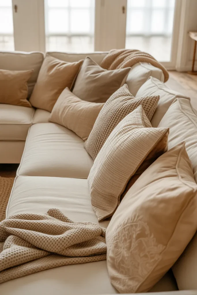 Textured Cushions and Cozy Throws