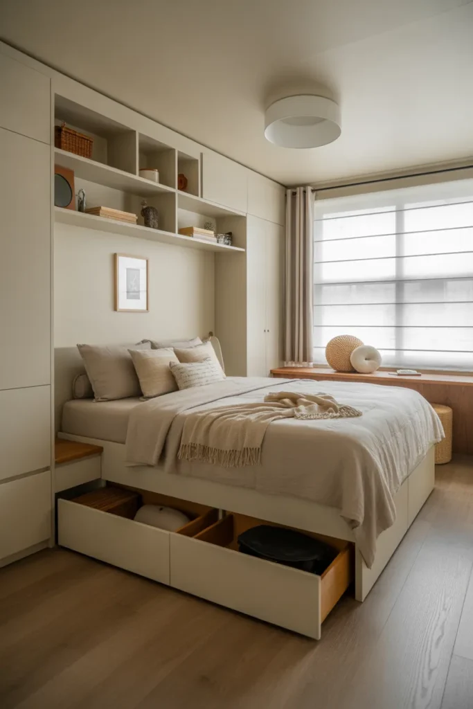 Under-Bed Storage Small Bedroom Idea