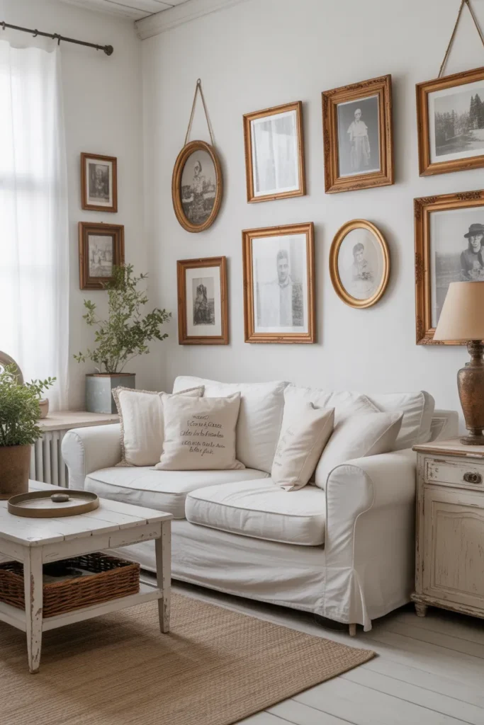 Whitewashed Walls with Vintage Decor