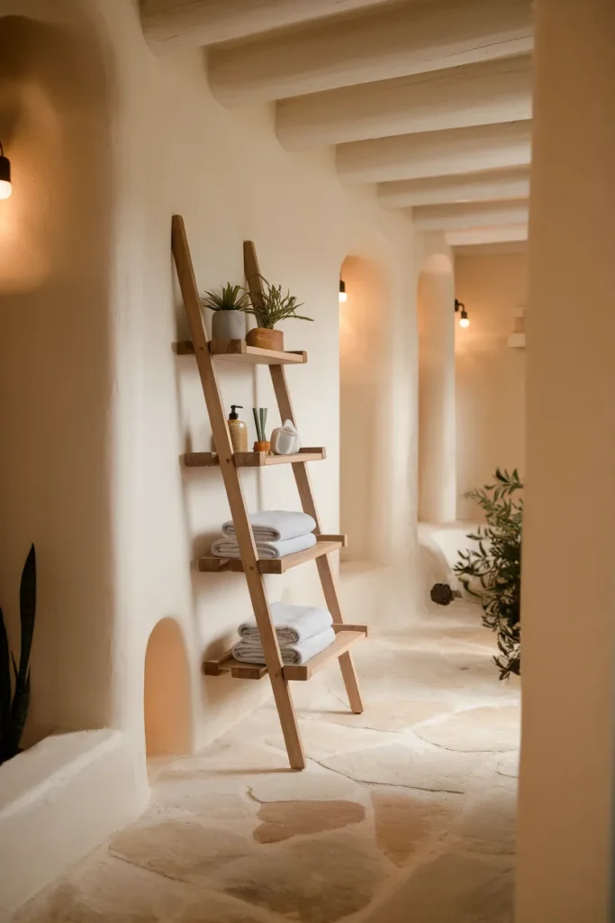 Wooden Ladder Shelves