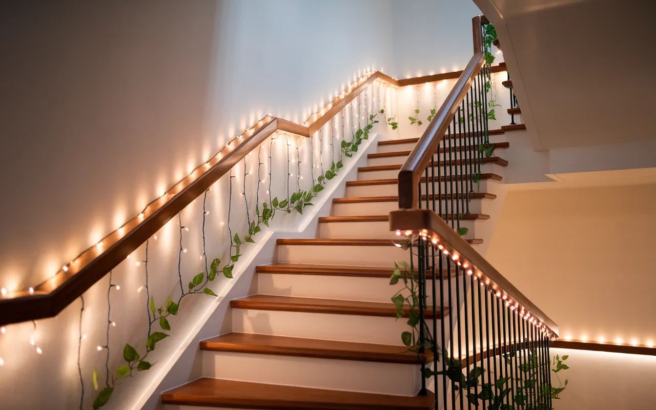 indoor plants fairy lights