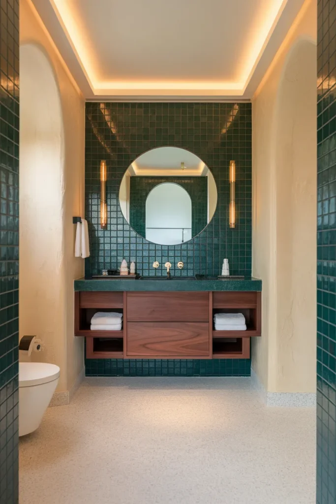 Deep Green Vanity Wall