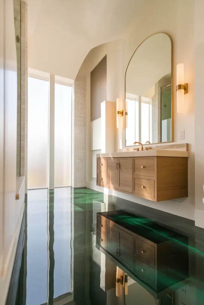Glossy Emerald Floors