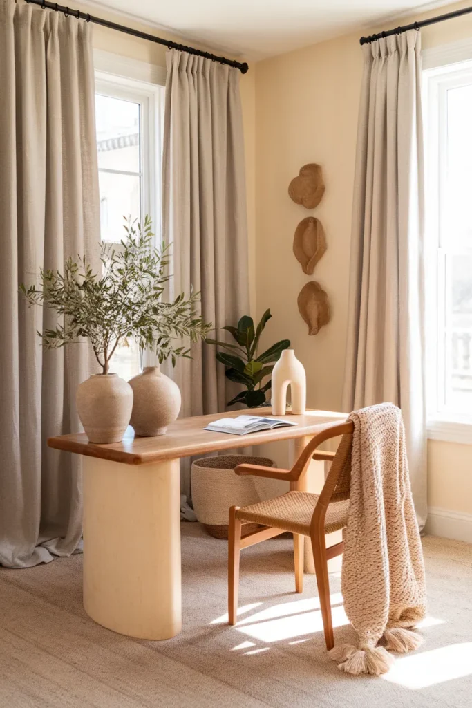 Linen Curtain Workspace