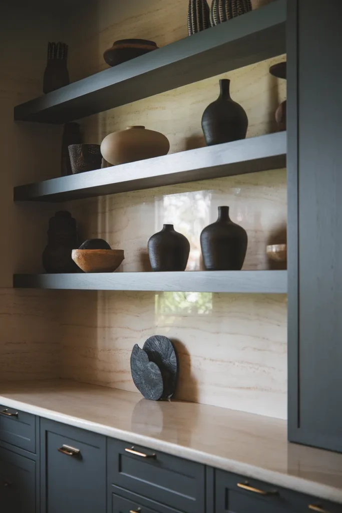 Black Pottery Display