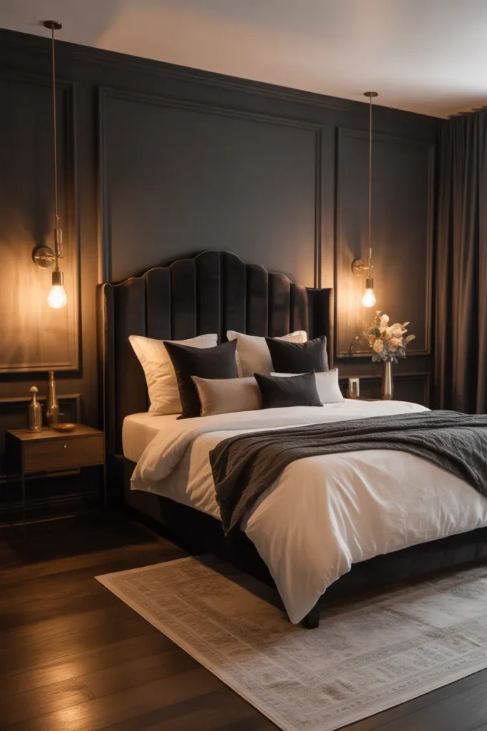 Black Velvet Headboard