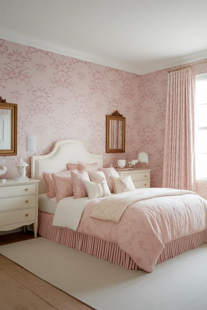 Blush Toile Wallpaper