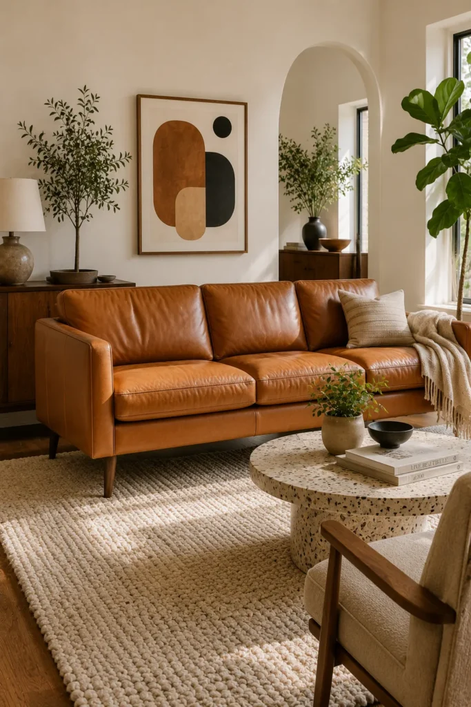 Caramel Leather Sofa