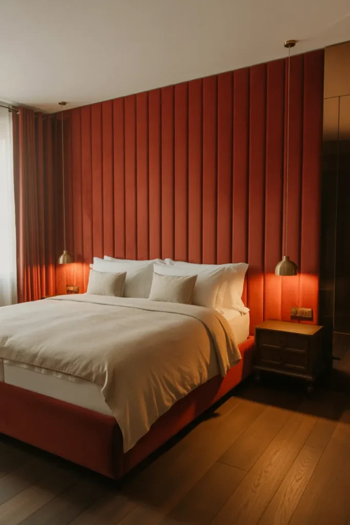 Cherry Tufted Wall