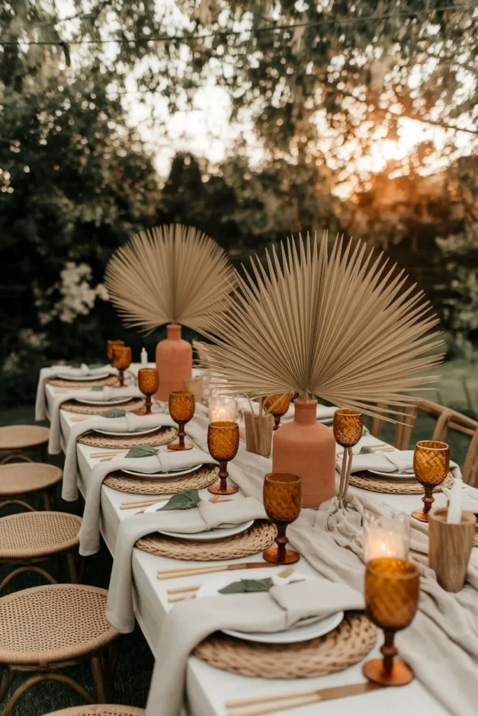 Dried Palm Centerpieces