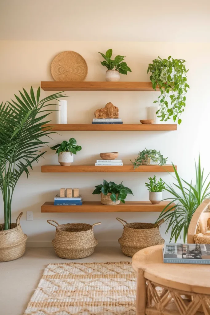 Floating Wood Shelves
