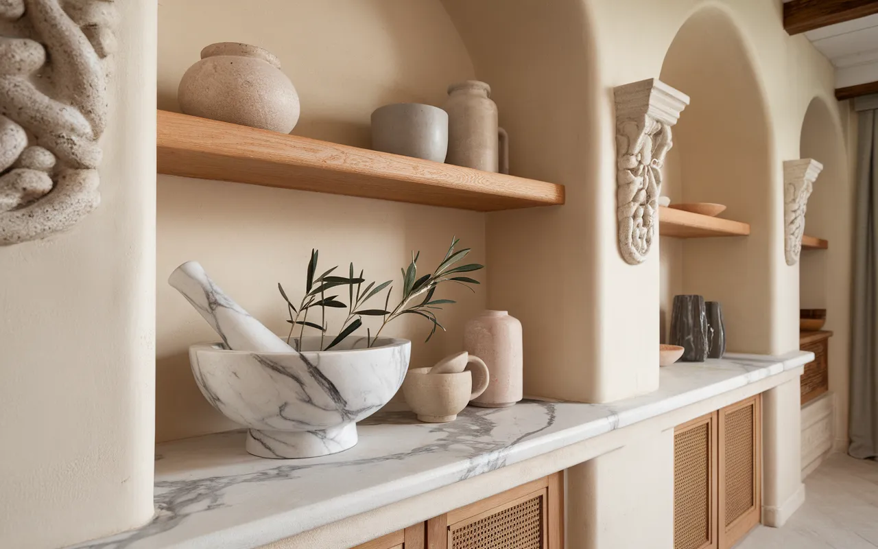 Kitchen shelf decor ideas