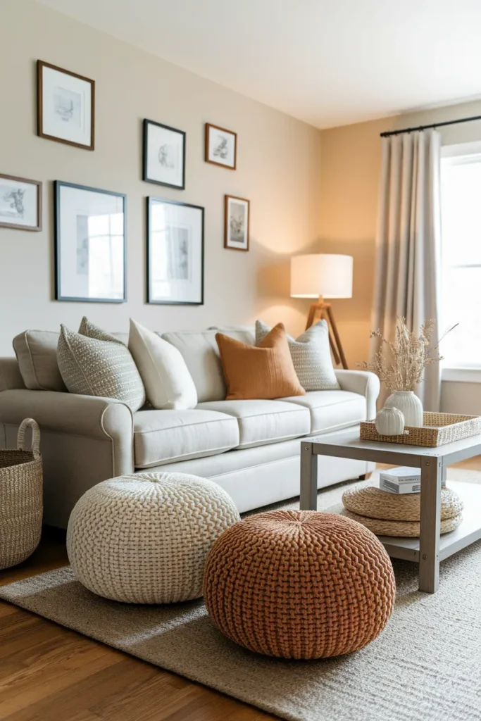 Knit Pouf Accents
