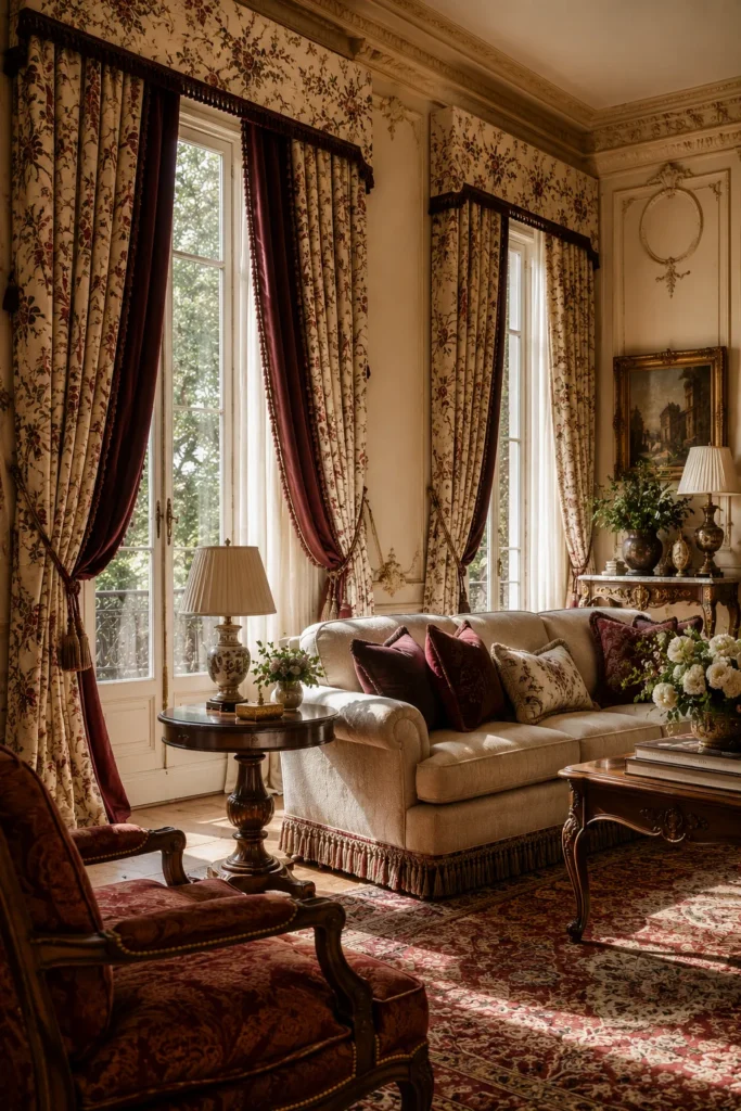 Layered Floral Drapes