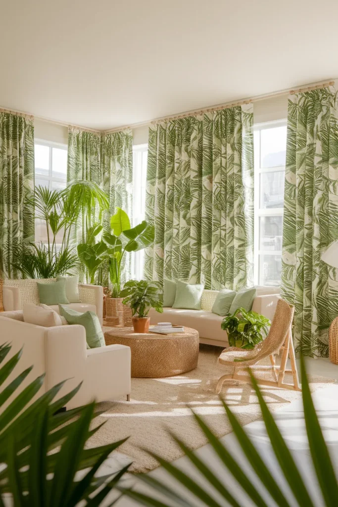  Leaf Print Drapes