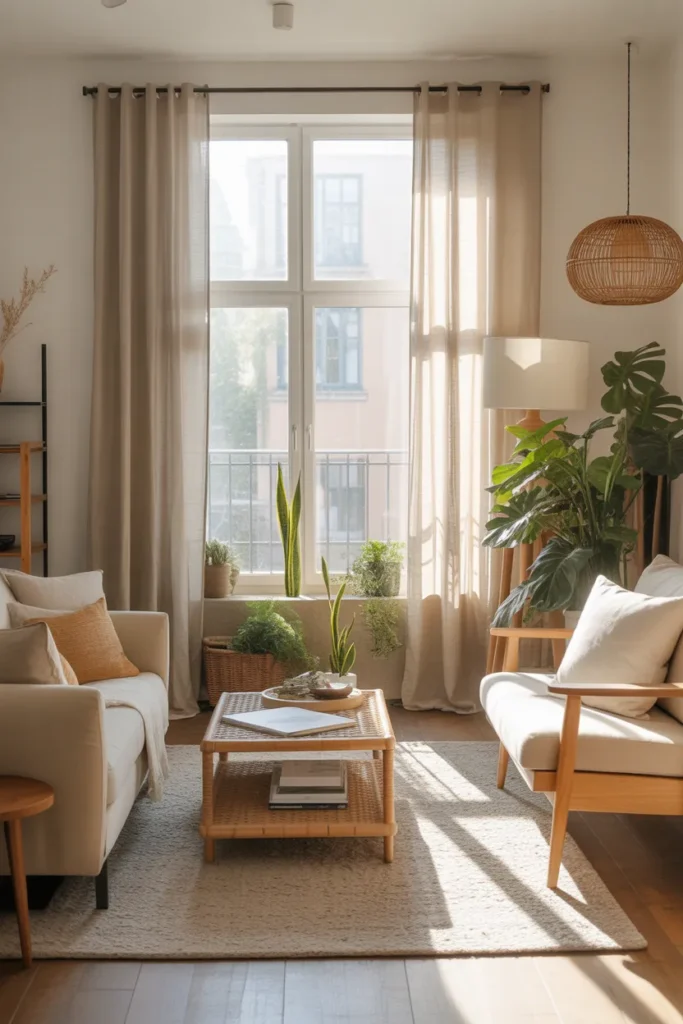 Linen Curtain Glow