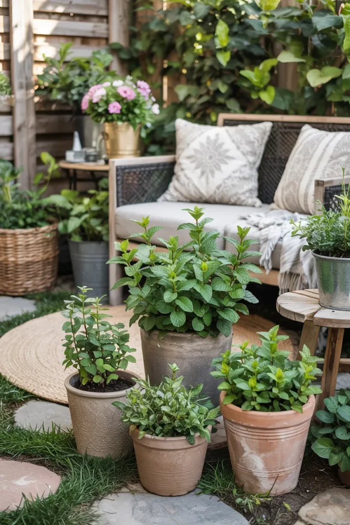 Mint Patio Pots