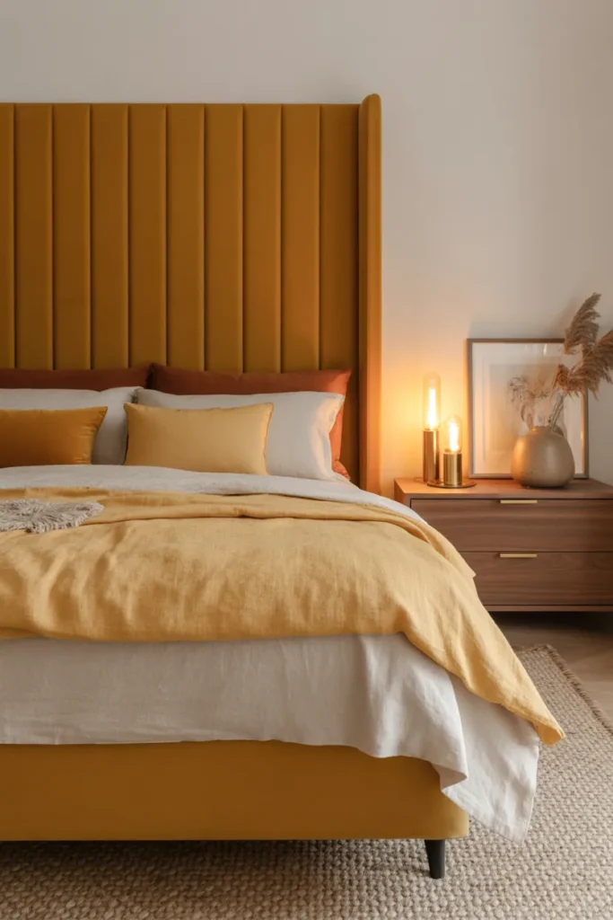 Mustard Velvet Headboard