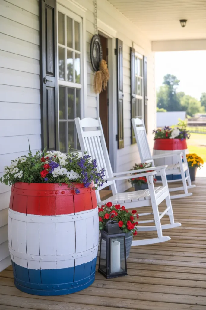 Painted Barrel Planters