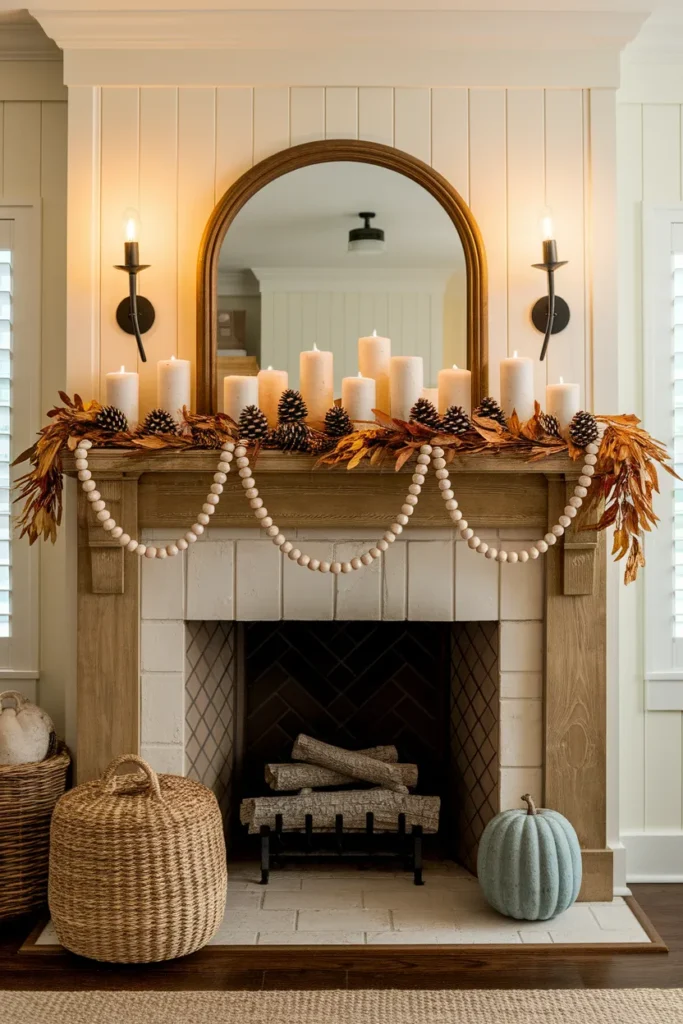 Pinecone Mantel Styling