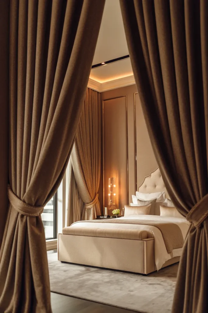 Pleated Ivory Drapery